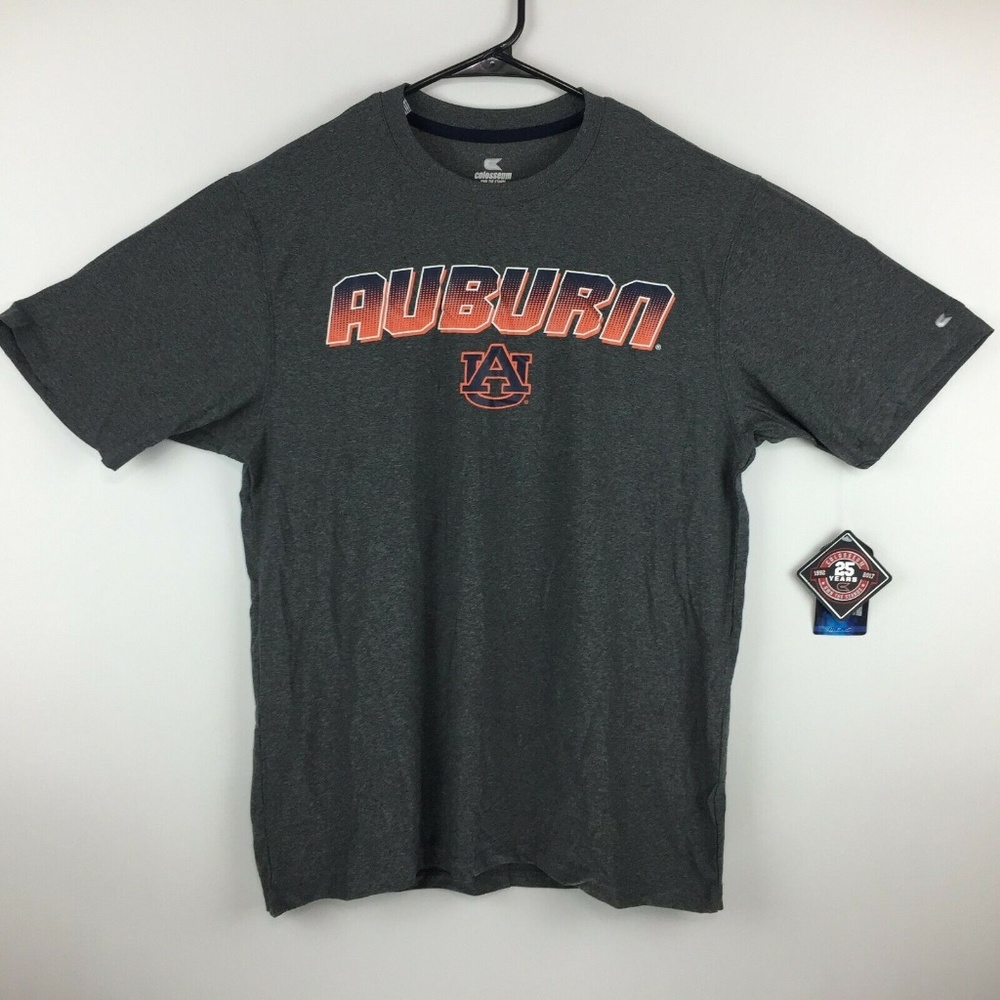 Auburn Tigers Mens Logo Short Sleeve Grey Tee